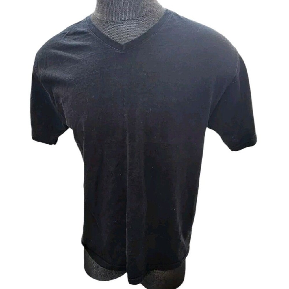Fruit of the Loom Cotton V-Neck  TShirt Dark Navy Blue Heavy